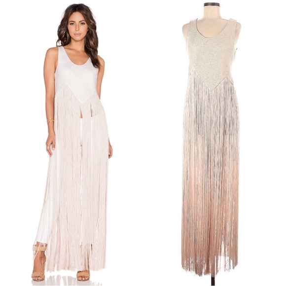 NWT Asilio/Revolve Gatsby fringe top 4 beige/cream 1920's boho - Picture 2 of 12